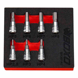 BOXO 7Pc 1/4" Tamperproof Hex Bit Socket Set