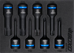 BOXO 8Pc 1/2" Impact Torx Bit Socket Set In EVA Foam