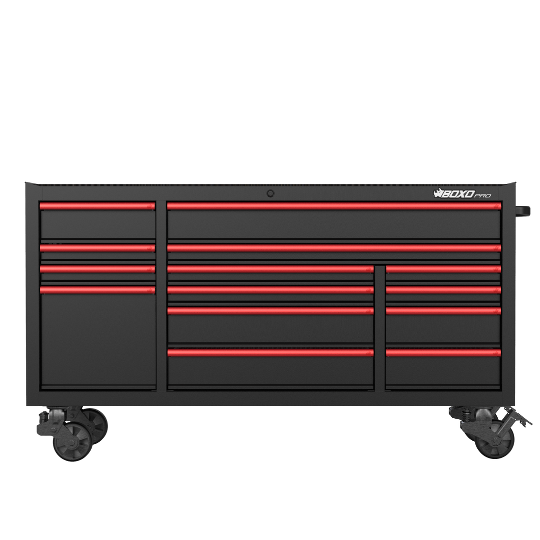 BOXO PRO 72" Matte 14 Drawer Roll Cabinet - Various Trim Options Available | Boxo UK