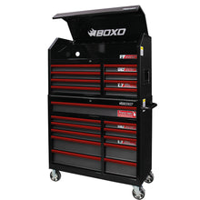 Load image into Gallery viewer, BOXO 41&quot; 19 Drawer Toolbox Stack with Drawer Trim Pack - Black Body &amp; Trim Colour Options
 | Boxo UK